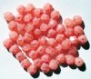 50 6mm Faceted Candy Coated Bubble Gum Pink Beads